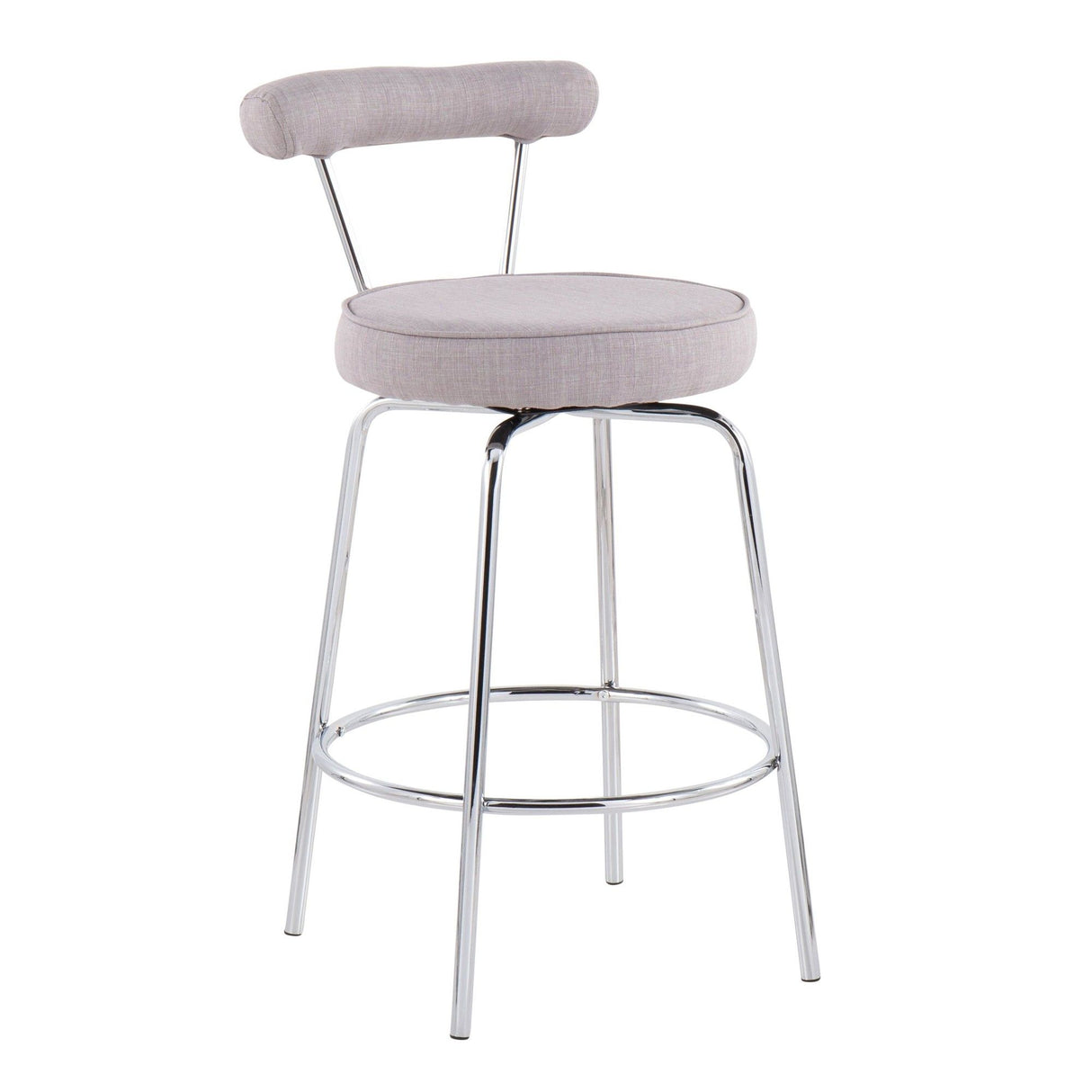 Rhonda - Contemporary Counter Stool (Set of 2) - Chrome Frame