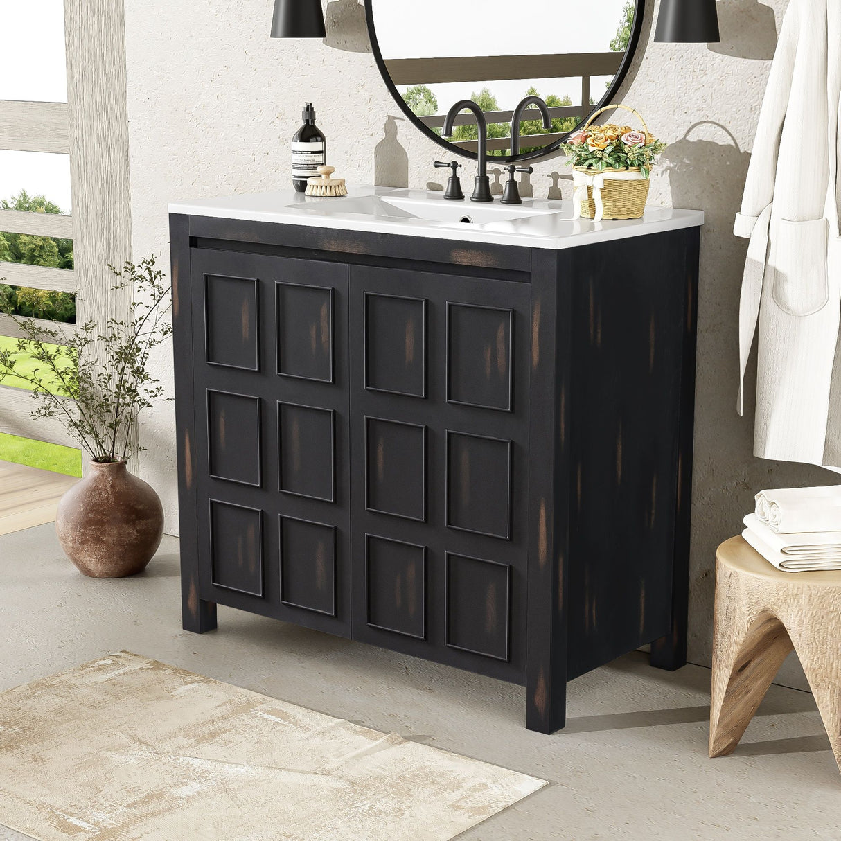Bathroom Vanity Organizer With Sink, Combo Cabinet Set, Bathroom Storage Cabinet