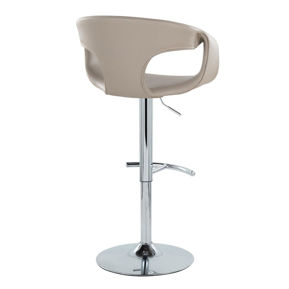 Curvo - Adjustable Barstool With Rounded T Footrest (Set of 2) - Chrome Metal