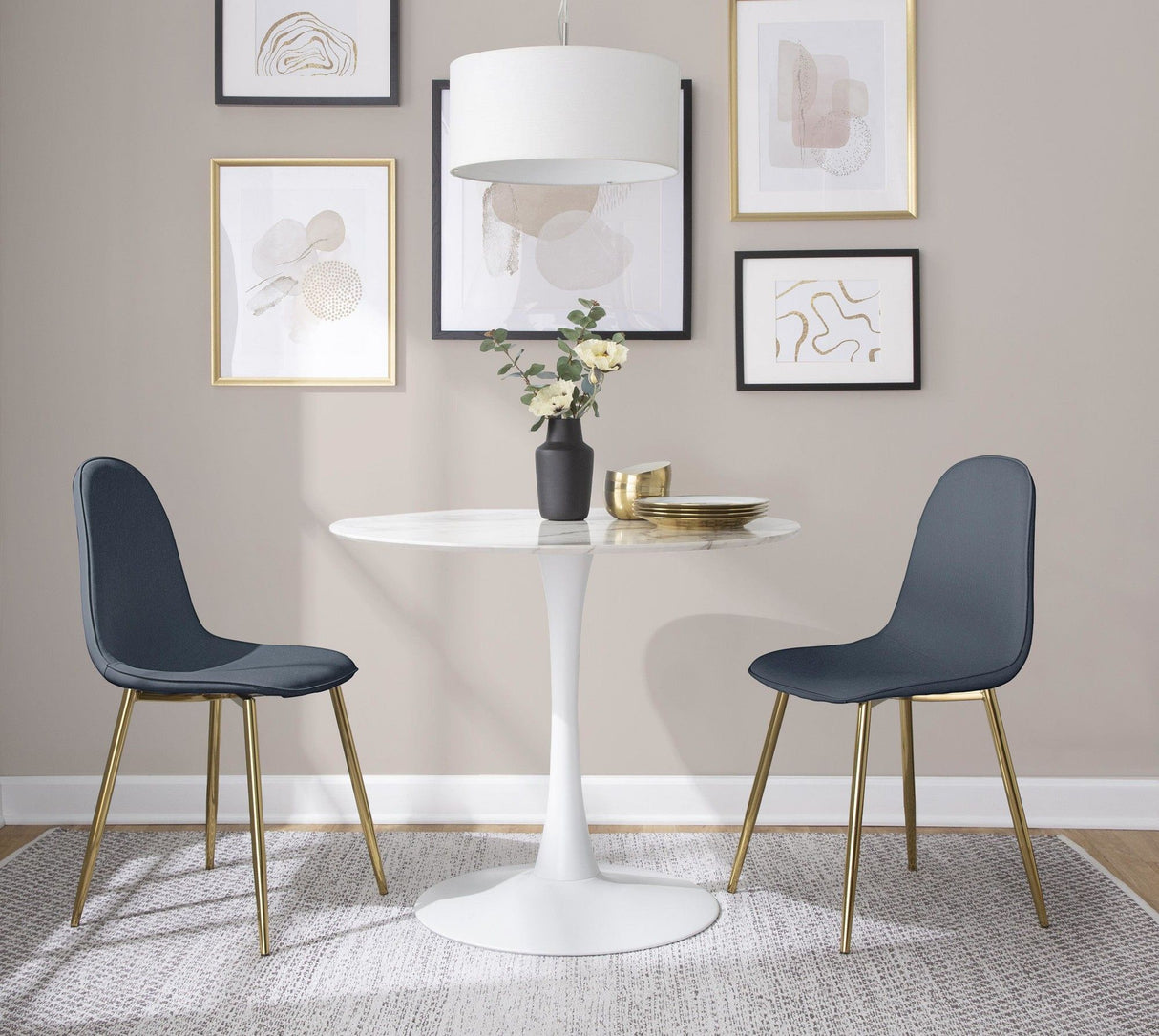 Pebble - Contemporary Chair (Set of 2) - Gold Steel