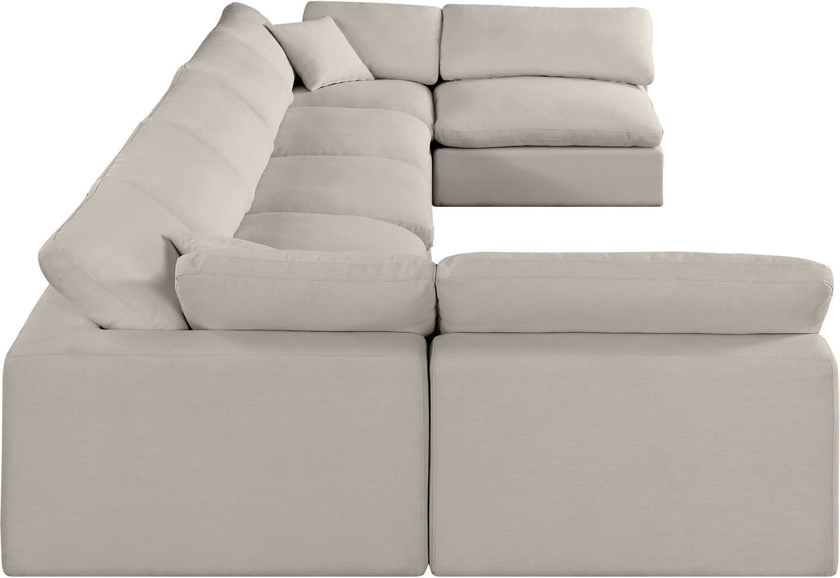 Comfy - 7 Piece Linen Modular Armless Sectional