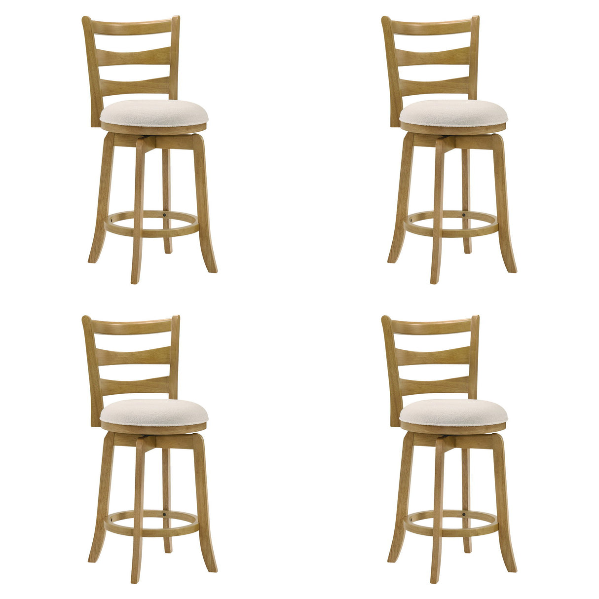 Melindra - Modern Farmhouse Swivel Wood Counter Height Kitchen Bar Stool