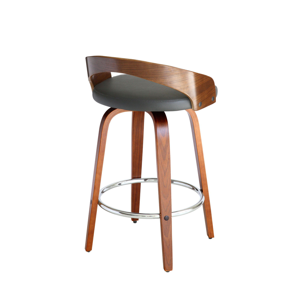 Sonia - 26" Counter Height Swivel Bar Stool - Walnut Wood