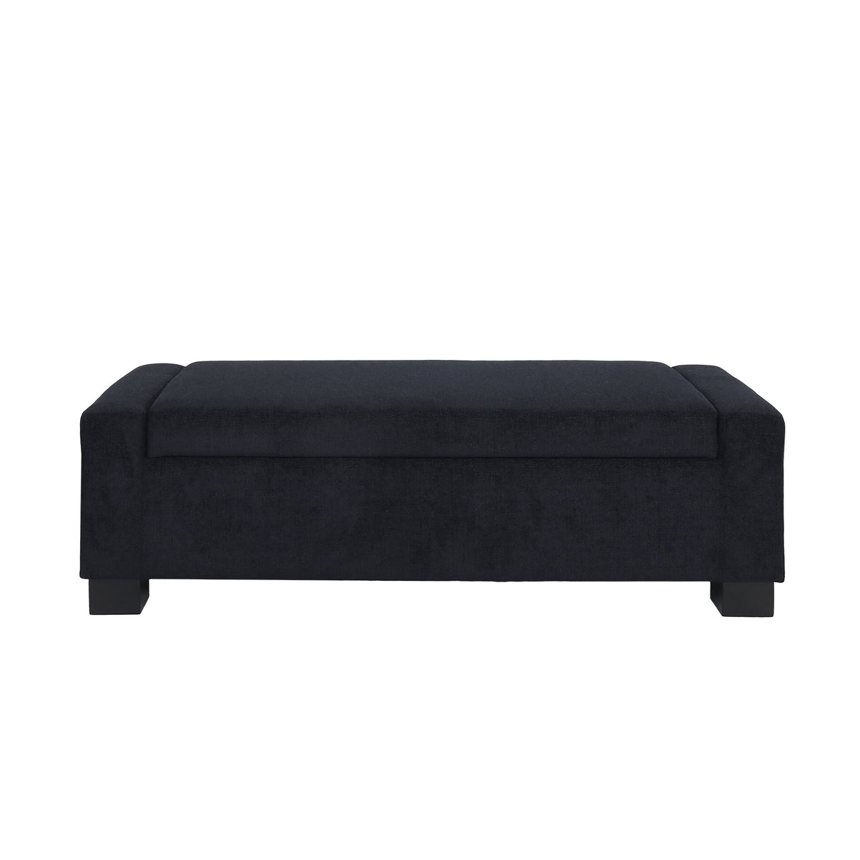 Textured Fabric Ottoman Bench With Hinged Lid