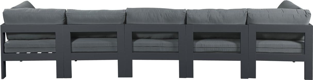 Nizuc - Outdoor Patio 5 Seat Modular Sofa With Gray Frame