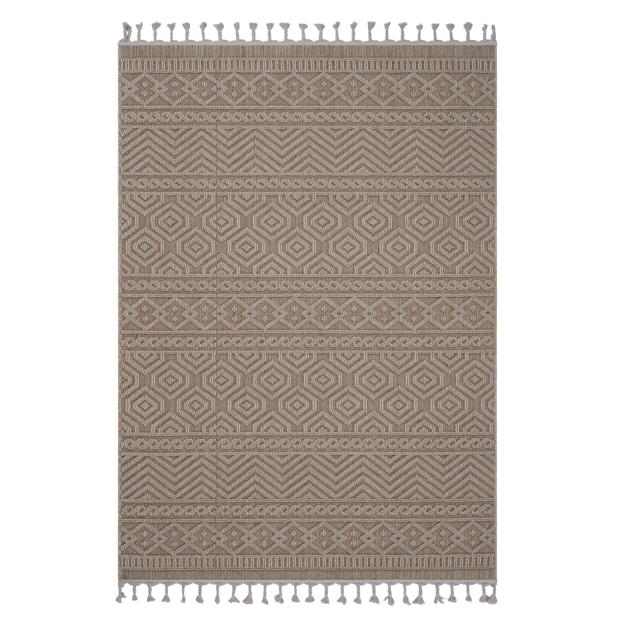 Guros - 8' X 10' Geometric Indoor / Outdoor Area Rug - Mocha