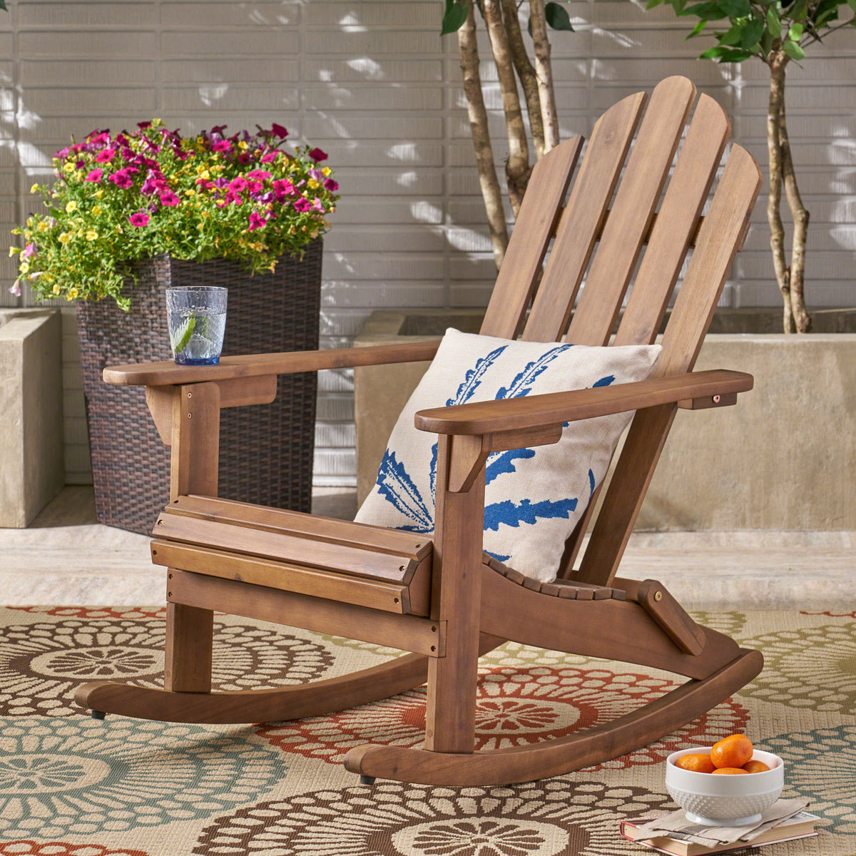 Echoes - Outdoor Acacia Wood Adirondack Rocking Chair