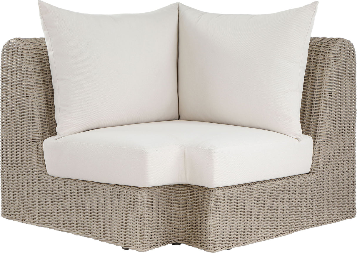Seacrest - Olefin Water Resistant Fabric And Wicker Outdoor Patio Corner Chair