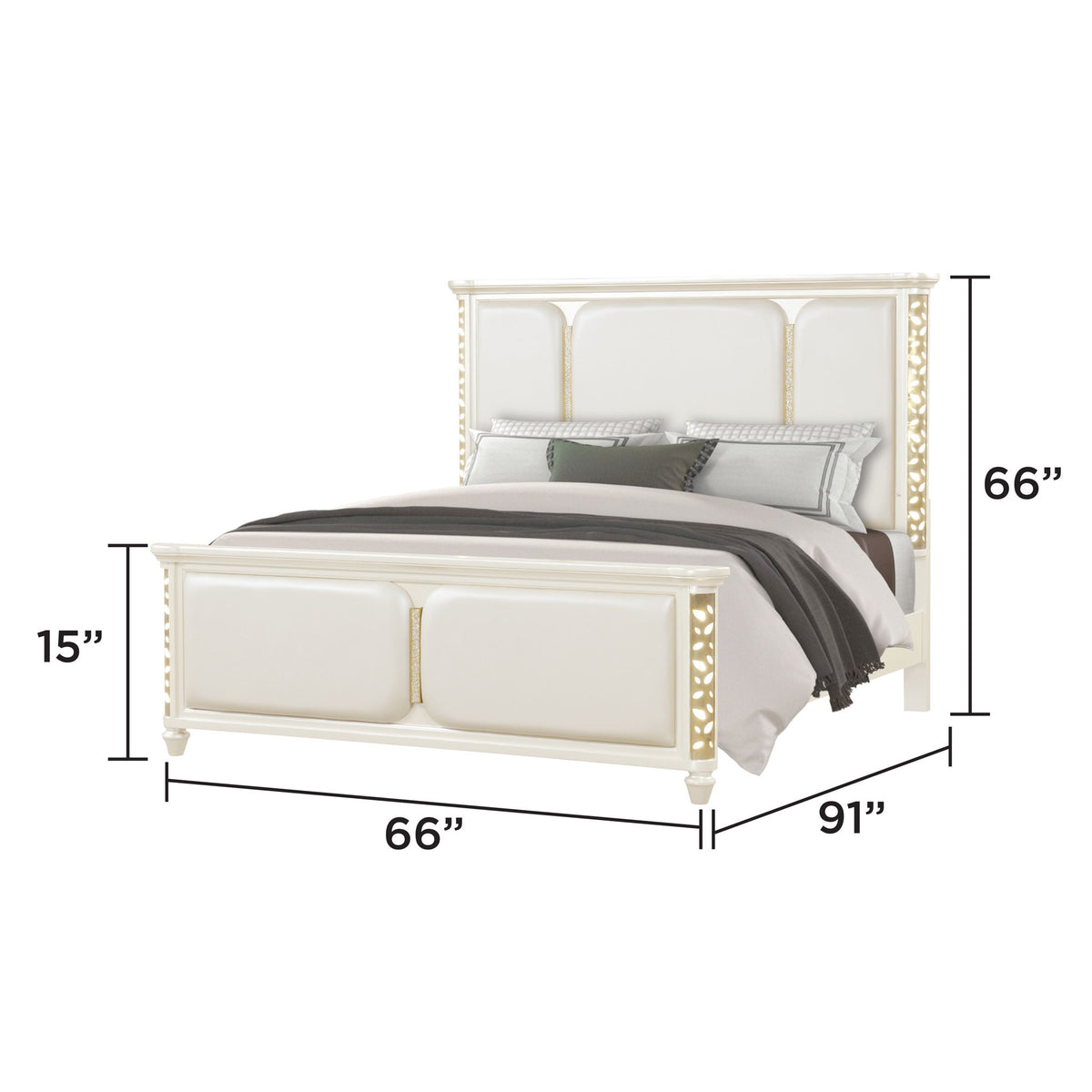 Cinderella - Queen Upholstered Bed - Beige
