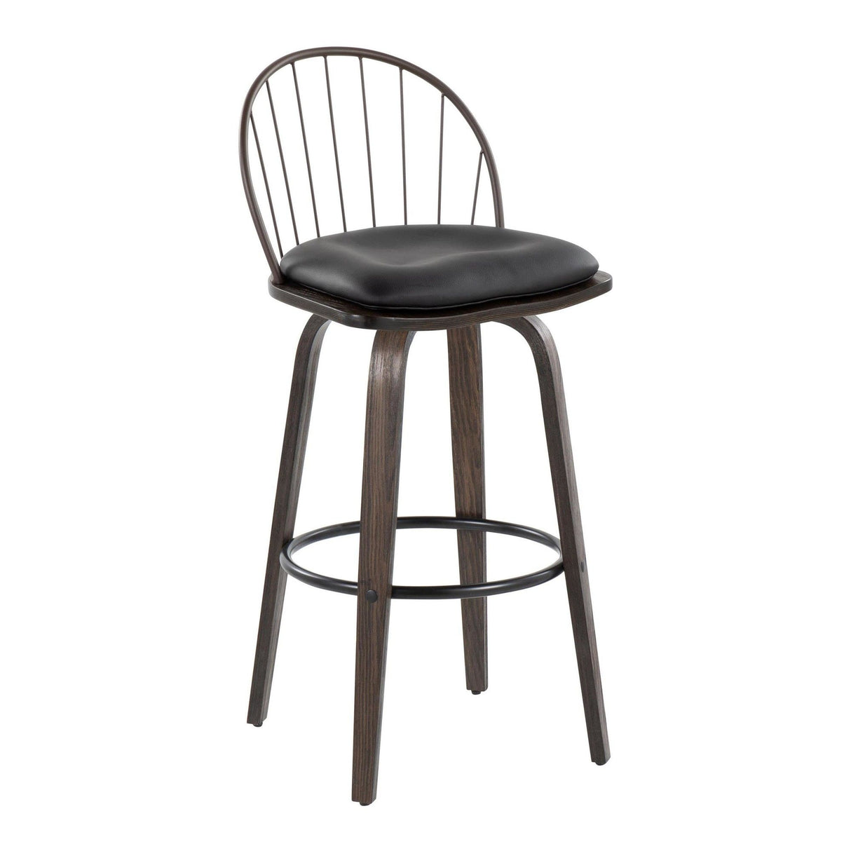 Riley - Industrial / Urban Fixed-Height Swivel Barstool (Set of 2)