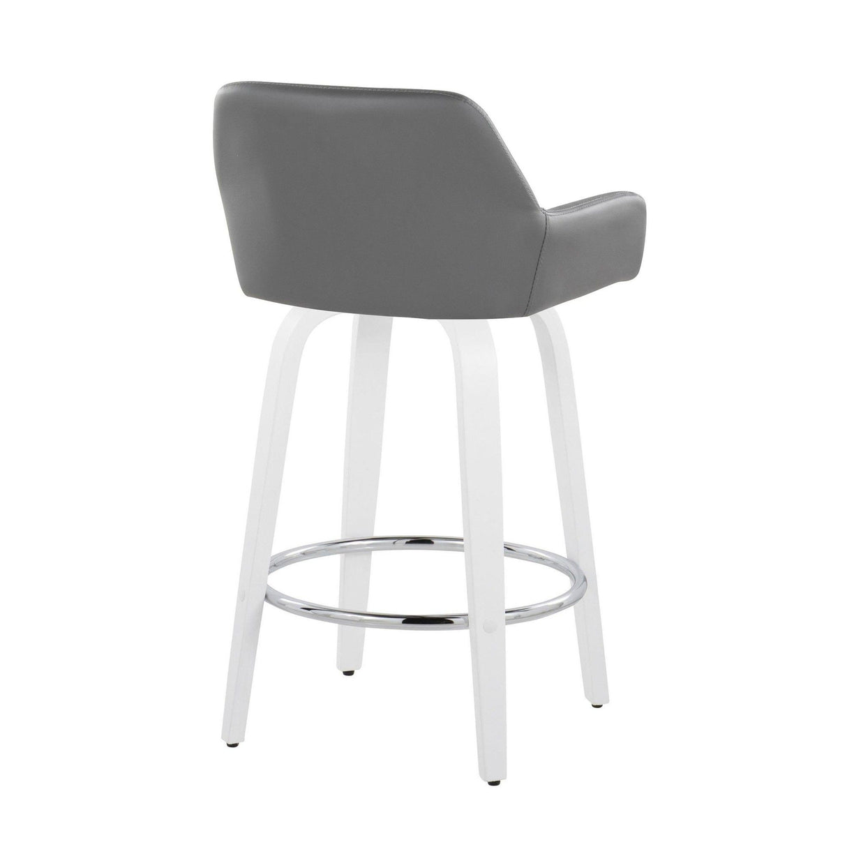 Cinch - Contemporary Fixed-Height Swivel Counter Stool (Set of 2) - White Wood And Round Footrest