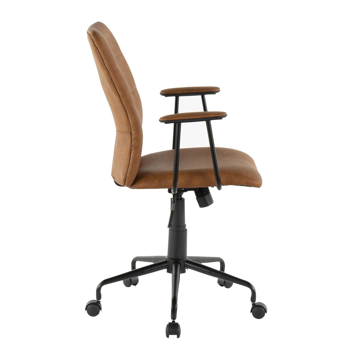 Fredrick - Office Chair - Brown Faux Leather