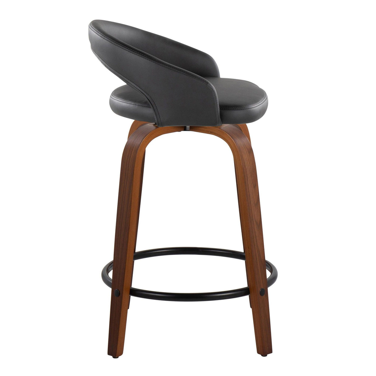 Grotto - 31" Upholstered Fixed-Height Counter Stool (Set of 2) - Walnut Wood Base
