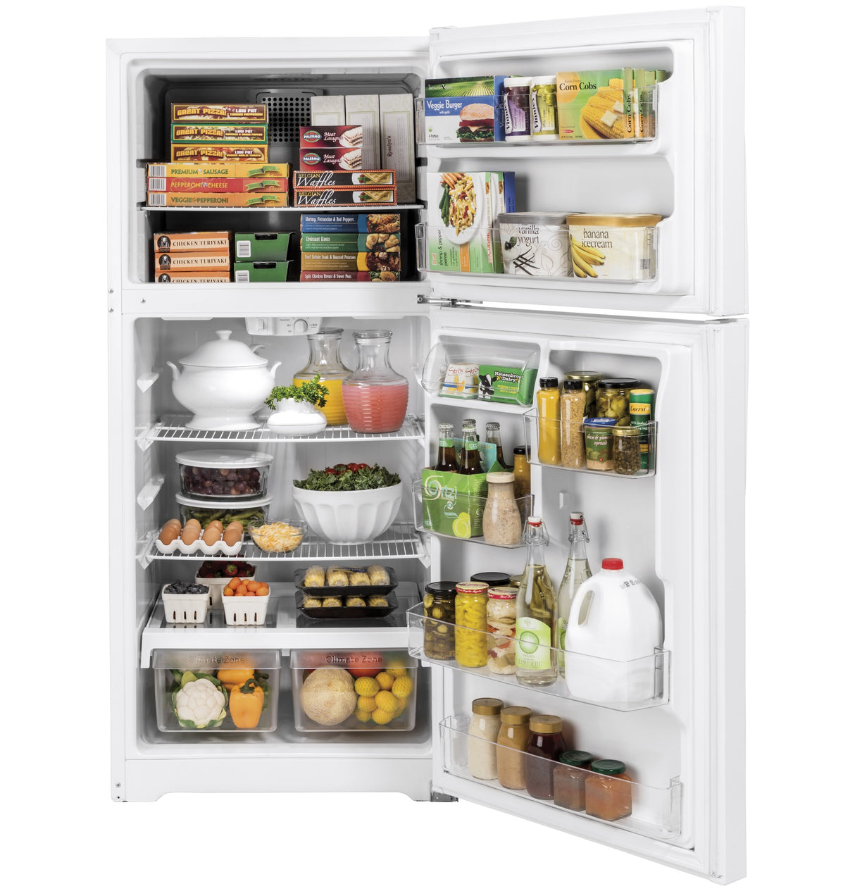 GE GTE19DTNRWW - 19.2 Cu. Ft. Top-Freezer Refrigerator - White