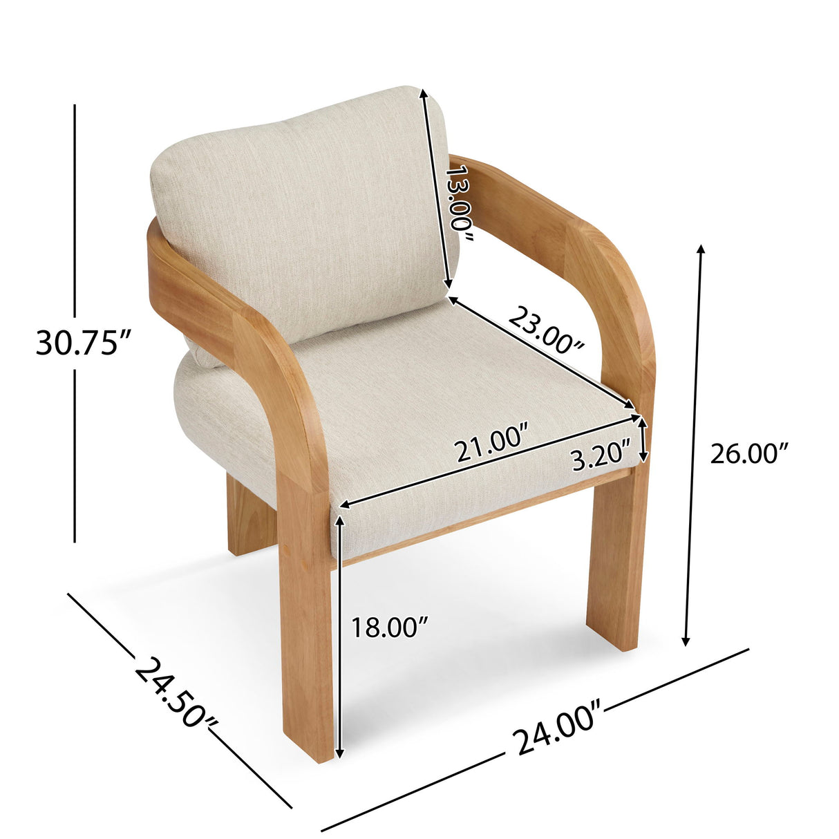 Dining Chairs With Pillow Back (Set of 2)