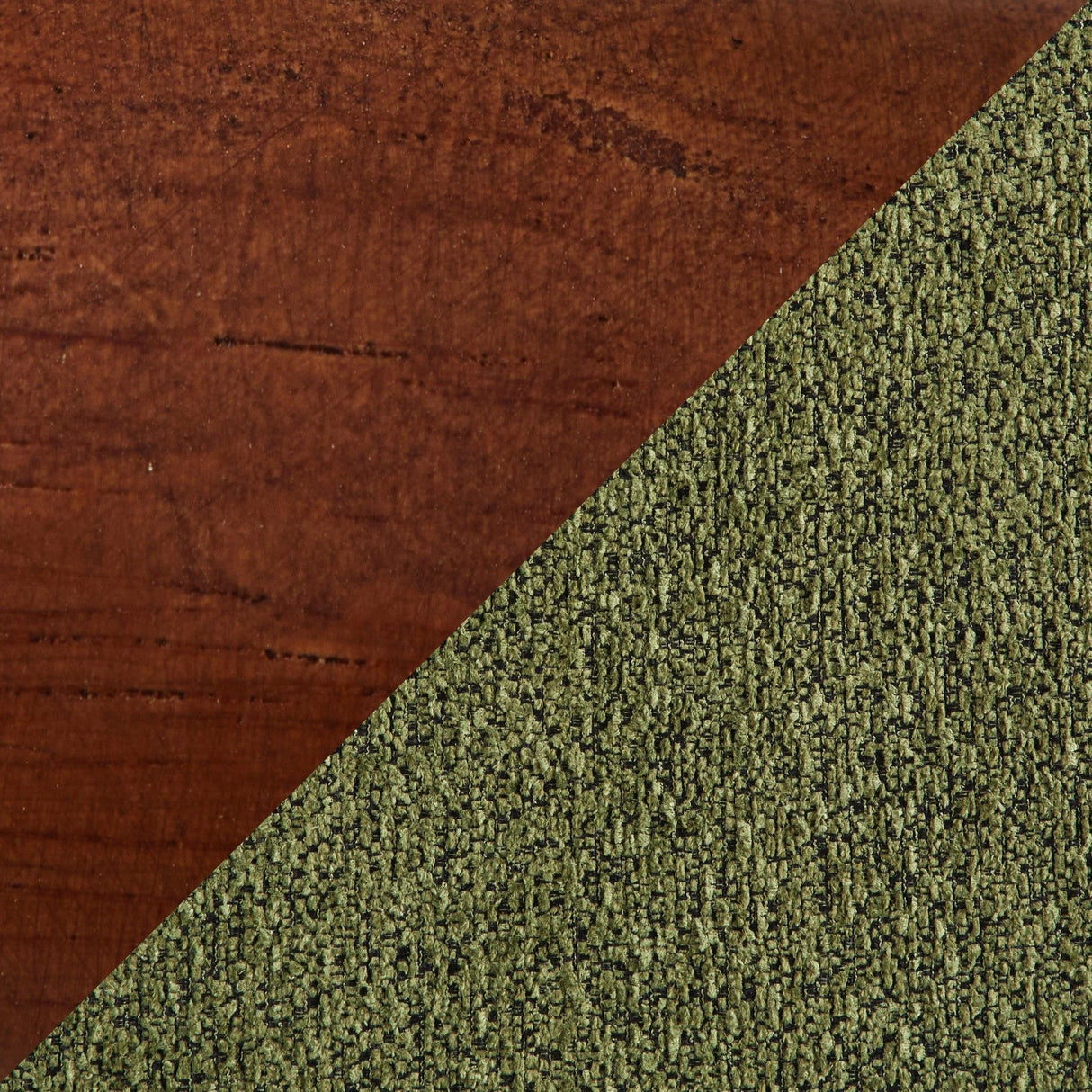Storage - Bench - Brown Wood, Dark Green Fabric