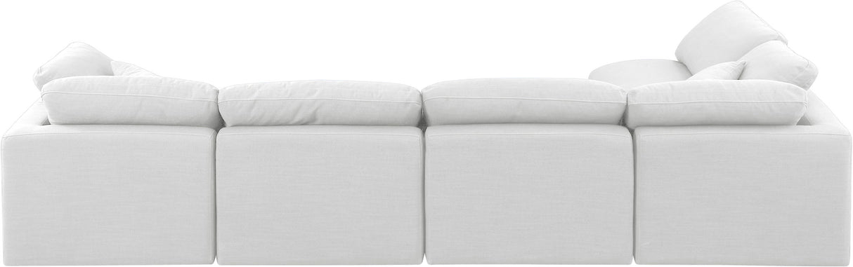 Indulge - Linen 5 Piece Modular Sectional - White