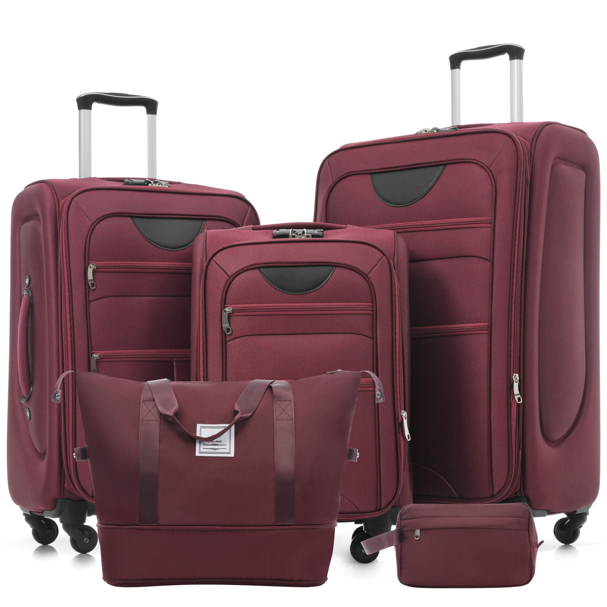 Softside Luggage Expandable Set With Duffel Bag Upright Spinner