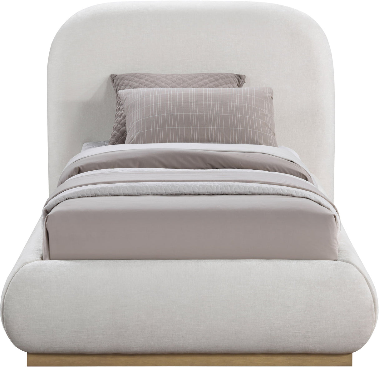 Vaughn - Chenille Bed With Natural Base