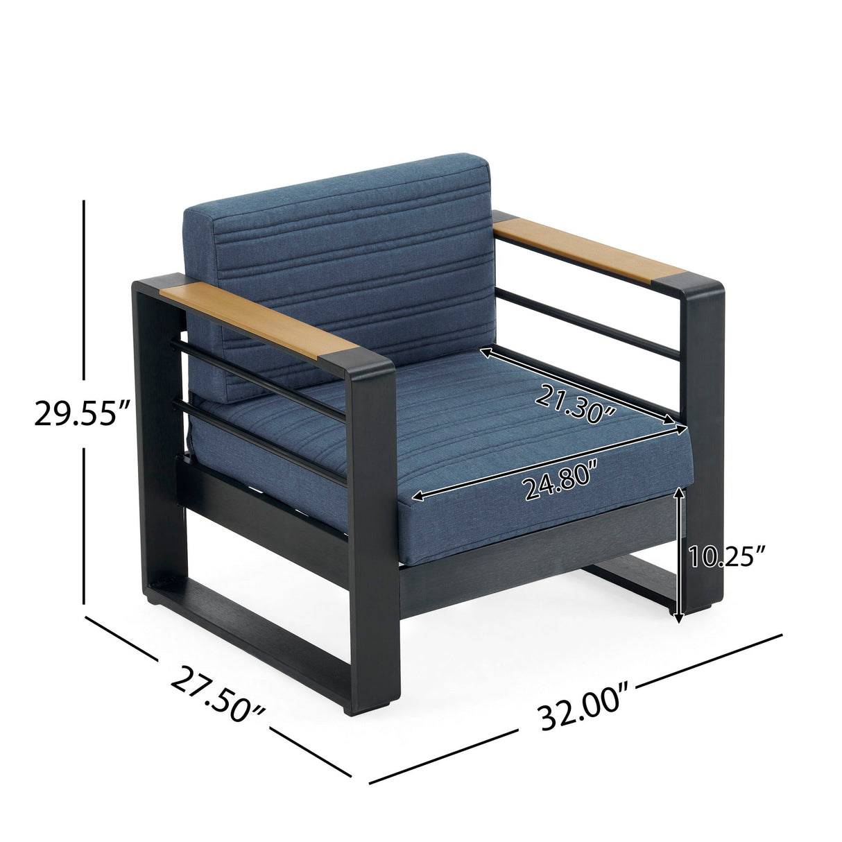 Giovanna - Club Chair Set With Aluminum Frame