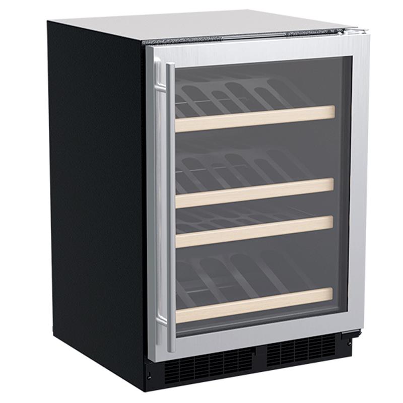 24-In Built-In High-Efficiency Single Zone Gallery Display Wine Refrigerator with Door Style - Stainless Steel Frame Glass - (MLWC224SG01A)