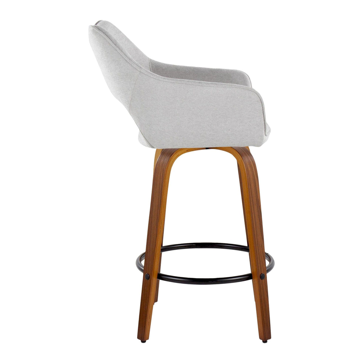 Mustang - 26" Fixed-Height Counter Stool With Swivel - Walnut Wood (Set of 2)