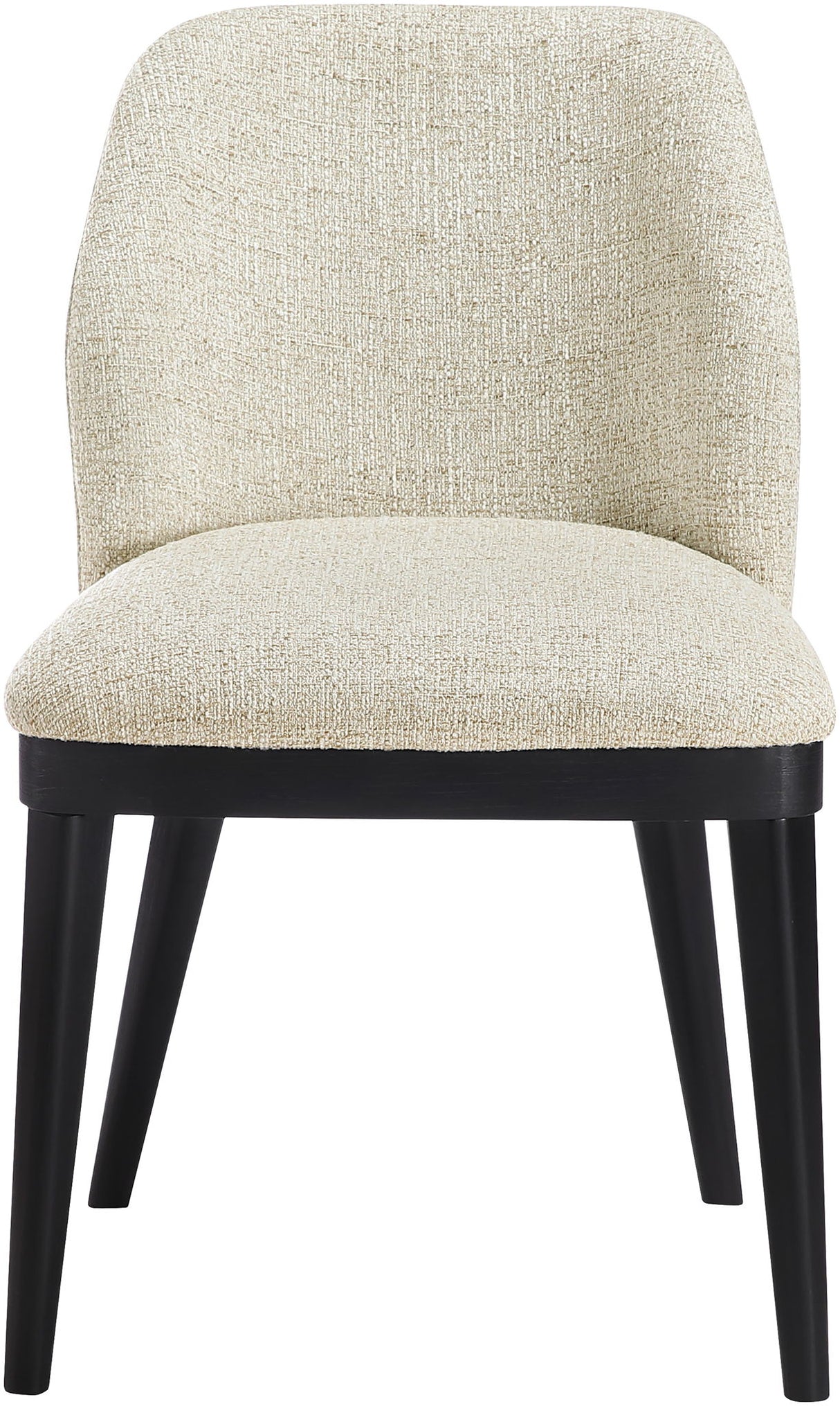 Valeo - Linen Textured Fabric Upholstered Dining Chair (Set of 2) - Painted Black Base