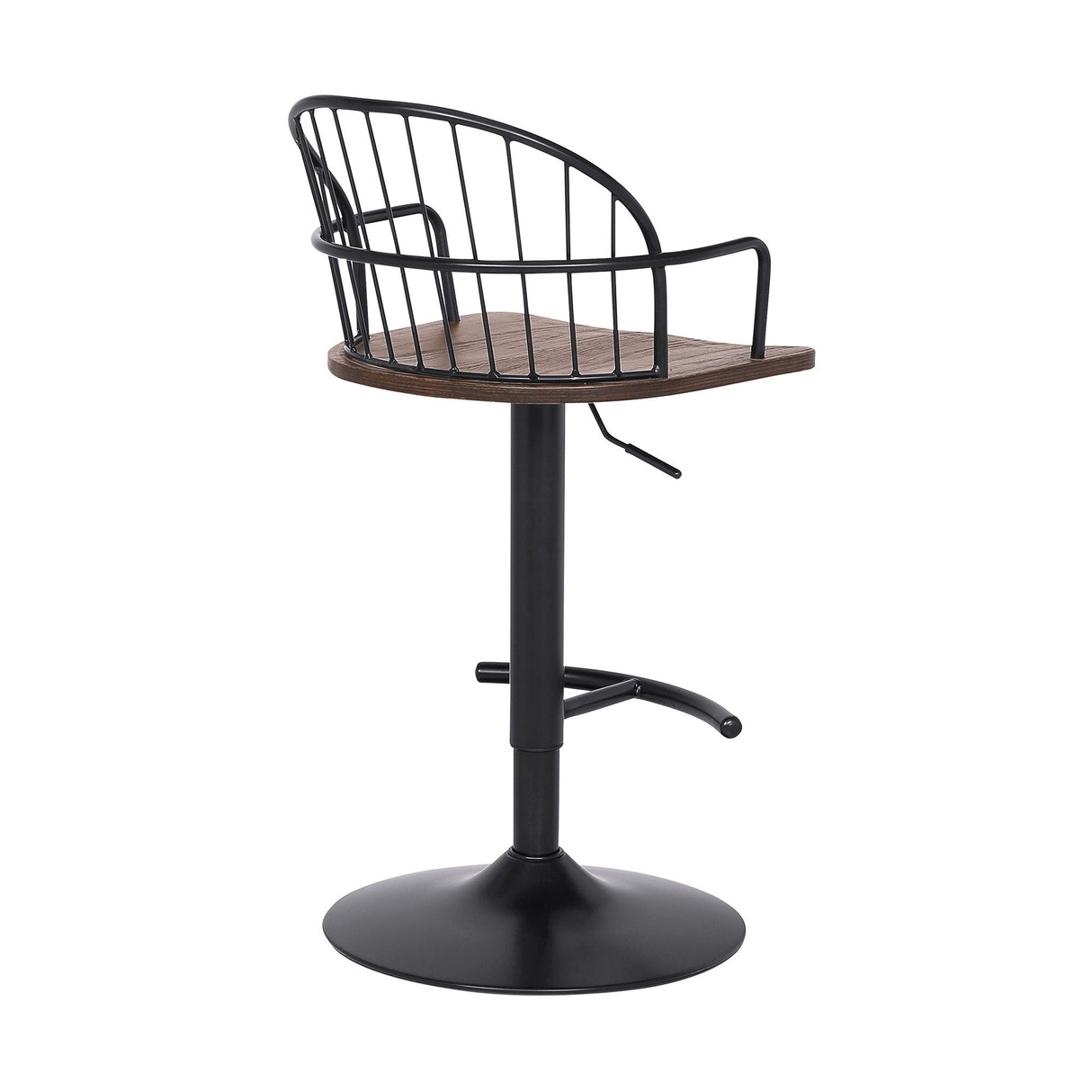 Edward - Adjustable Barstool - Black Powder / Walnut Glazed