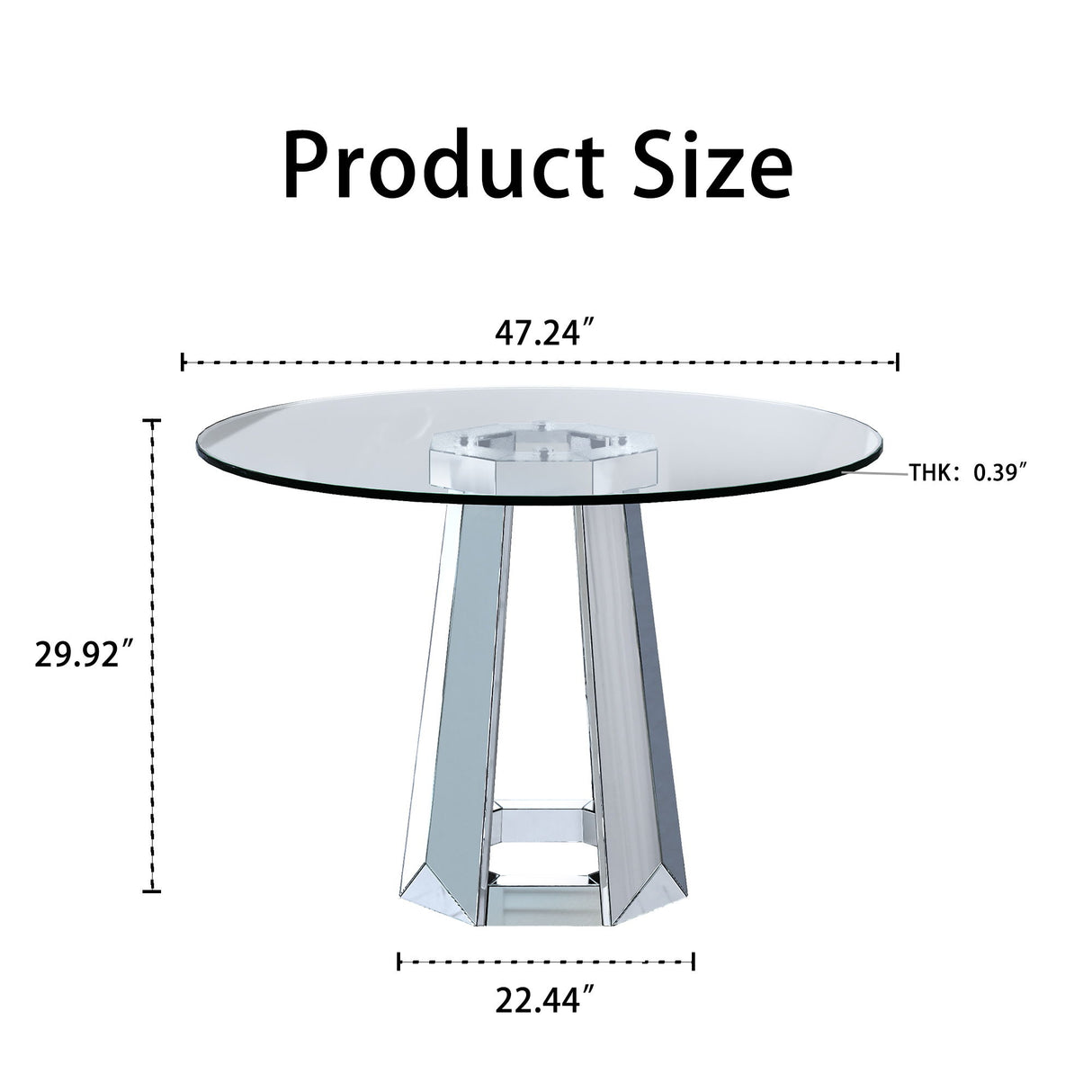 Round Dining Table For Kitchen - Silver