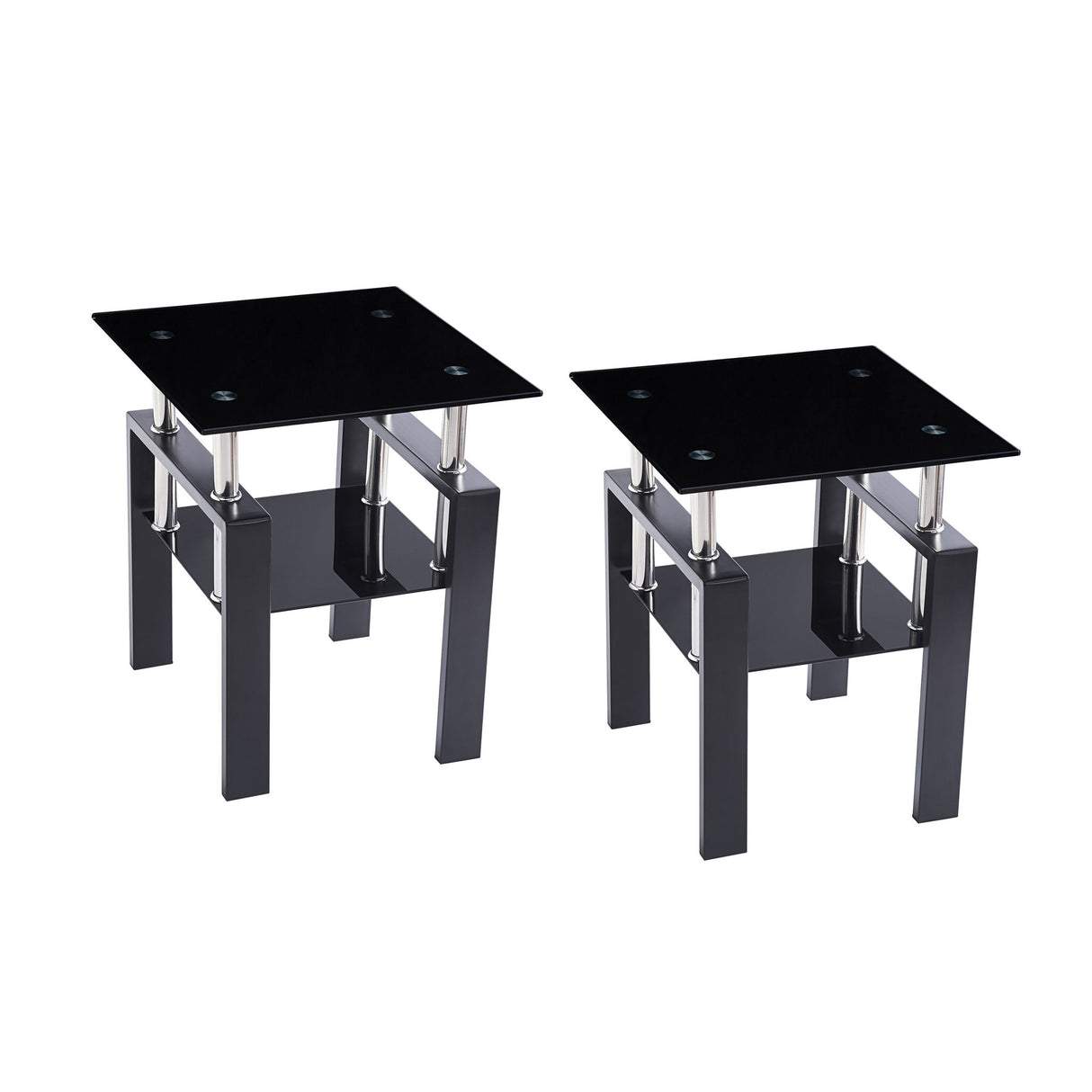 Tempered Glass Table With Storage