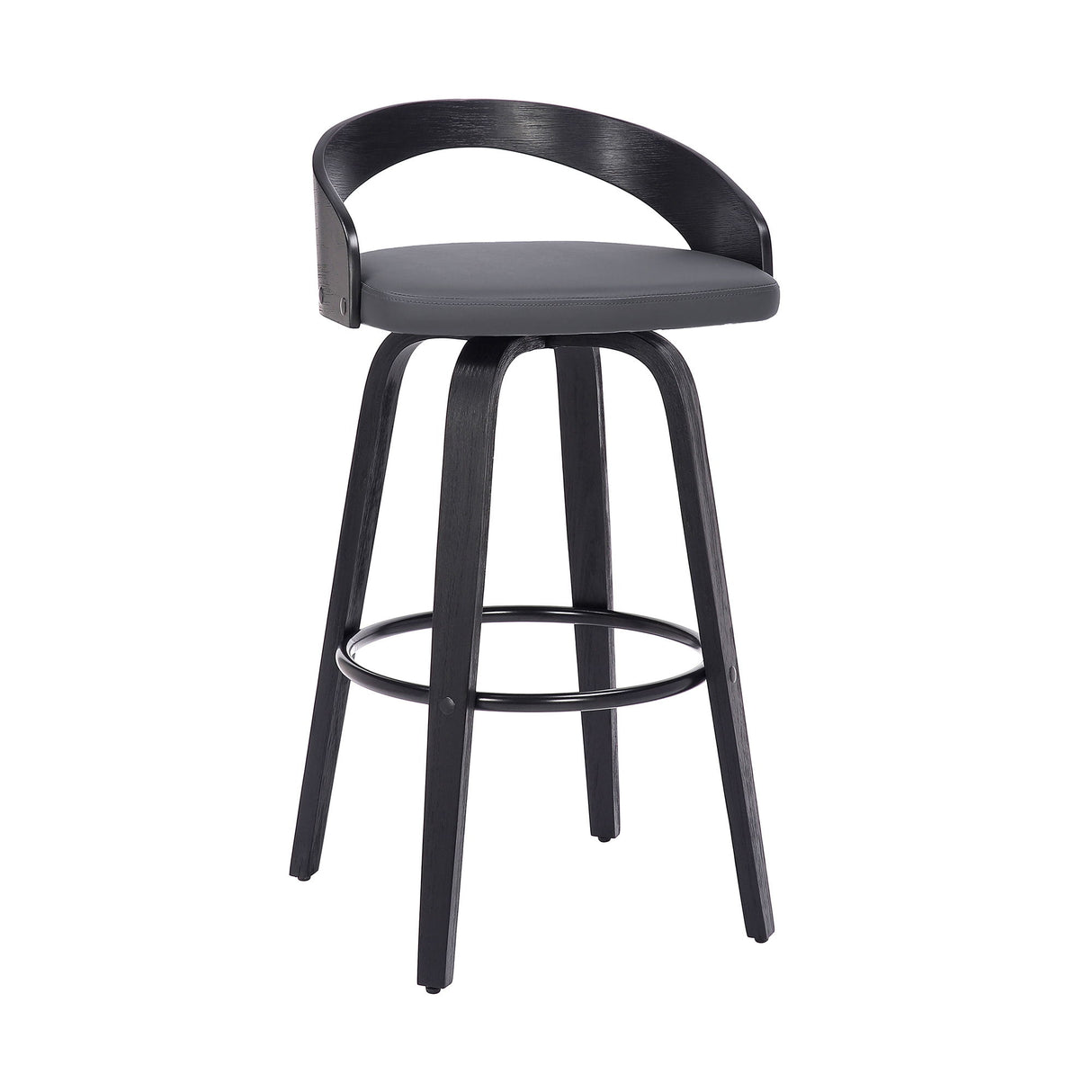 Sonia - 26" Counter Height Swivel Bar Stool - Black Wood