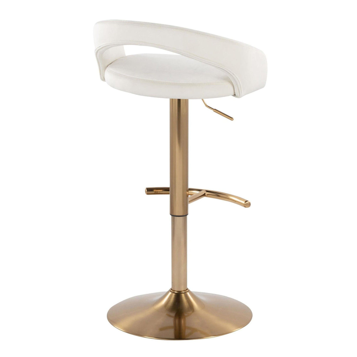Grotto - Upholstered Adjustable Barstool - Gold Metal Base