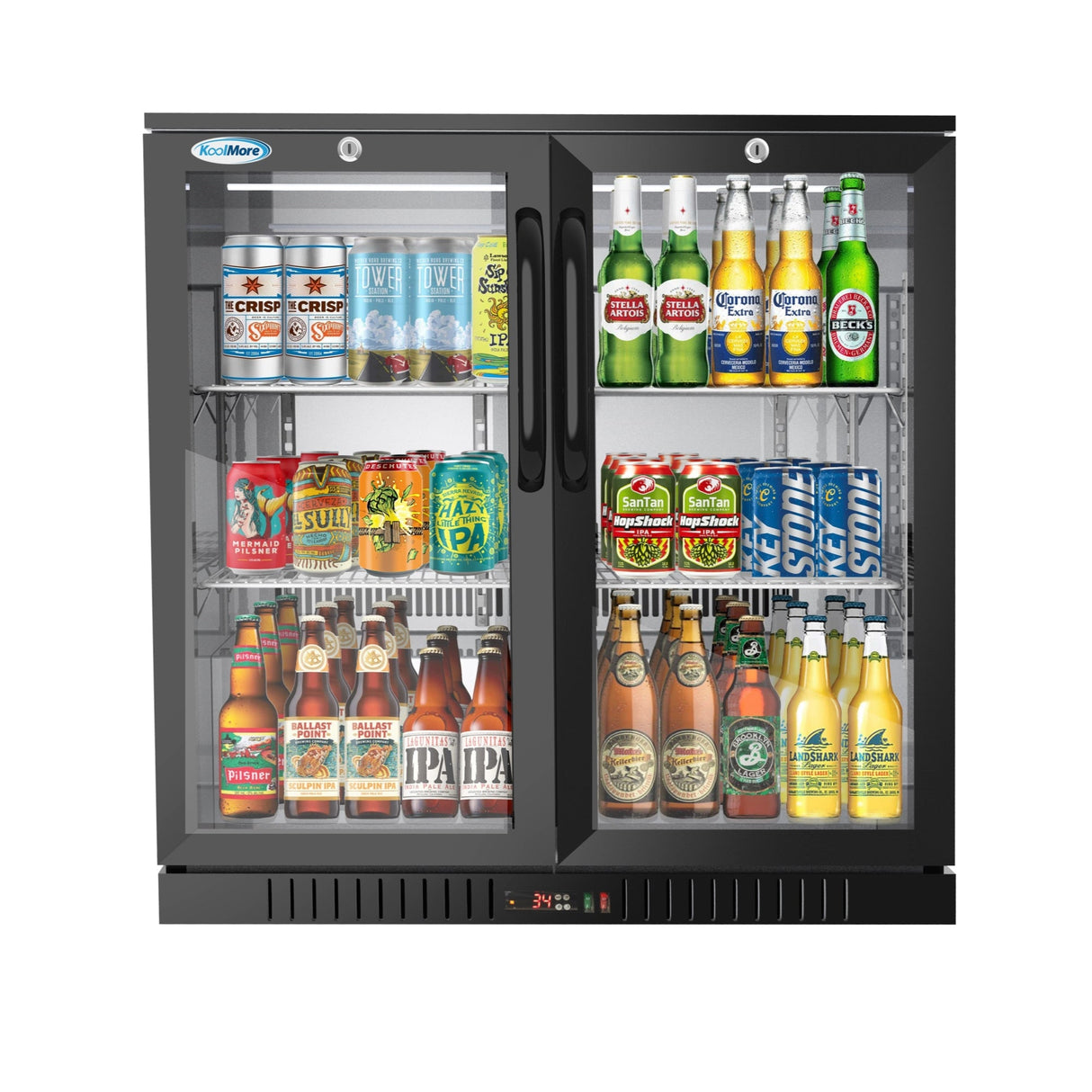 35 in. Two-Door Back Bar Refrigerator - 7.4 Cu Ft. BC-2DSW-BK