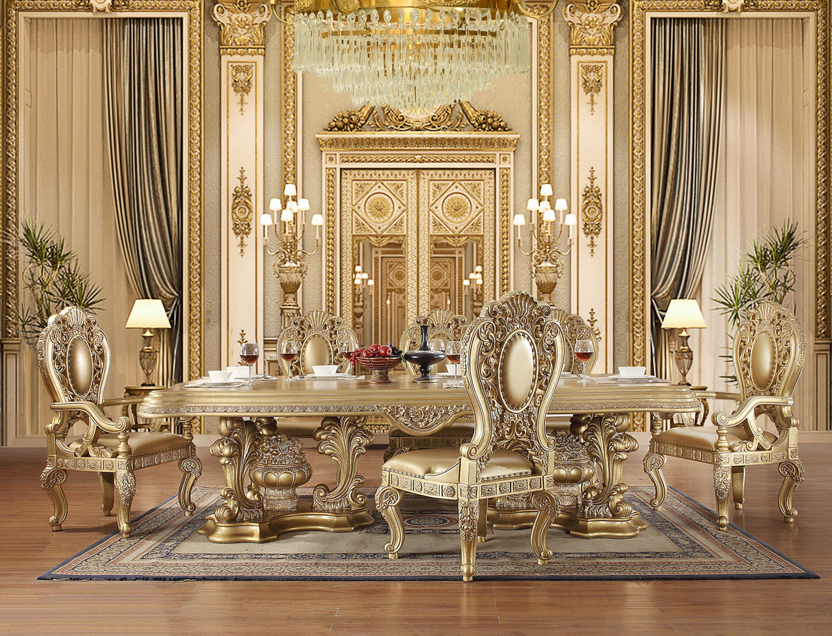 Seville - Dining Table With Pedestal Base - Gold
