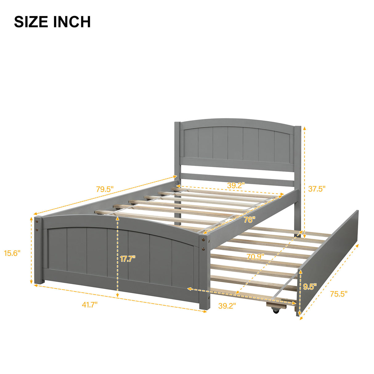 Platform Bed & Headboard, Footboard And Slat Support