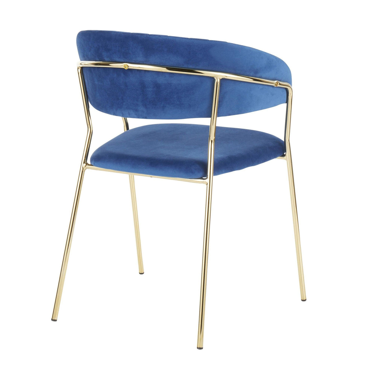 Tania - Chair - Gold Metal With Blue Velvet (Set of 2)