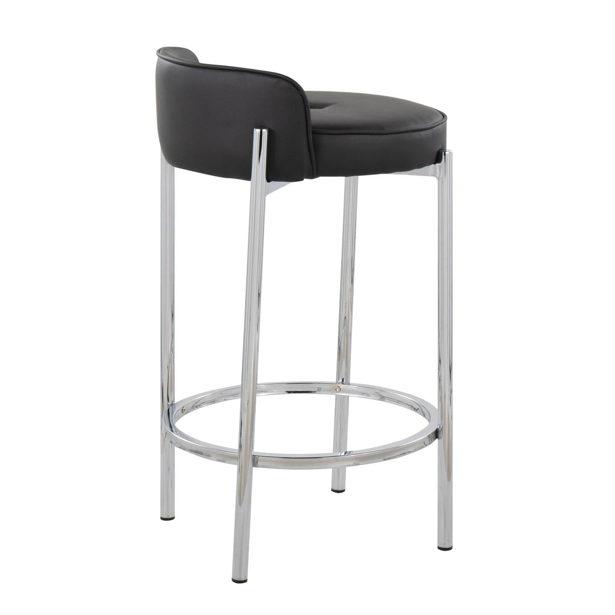 Chloe - Contemporary Counter Stool (Set of 2) - Chrome Frame
