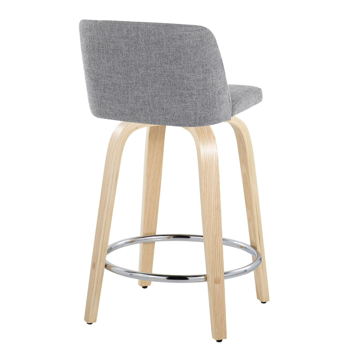 Toriano - 24" Fixed-Height Counter Stool (Set of 2) - Natural & Chrome Round Base