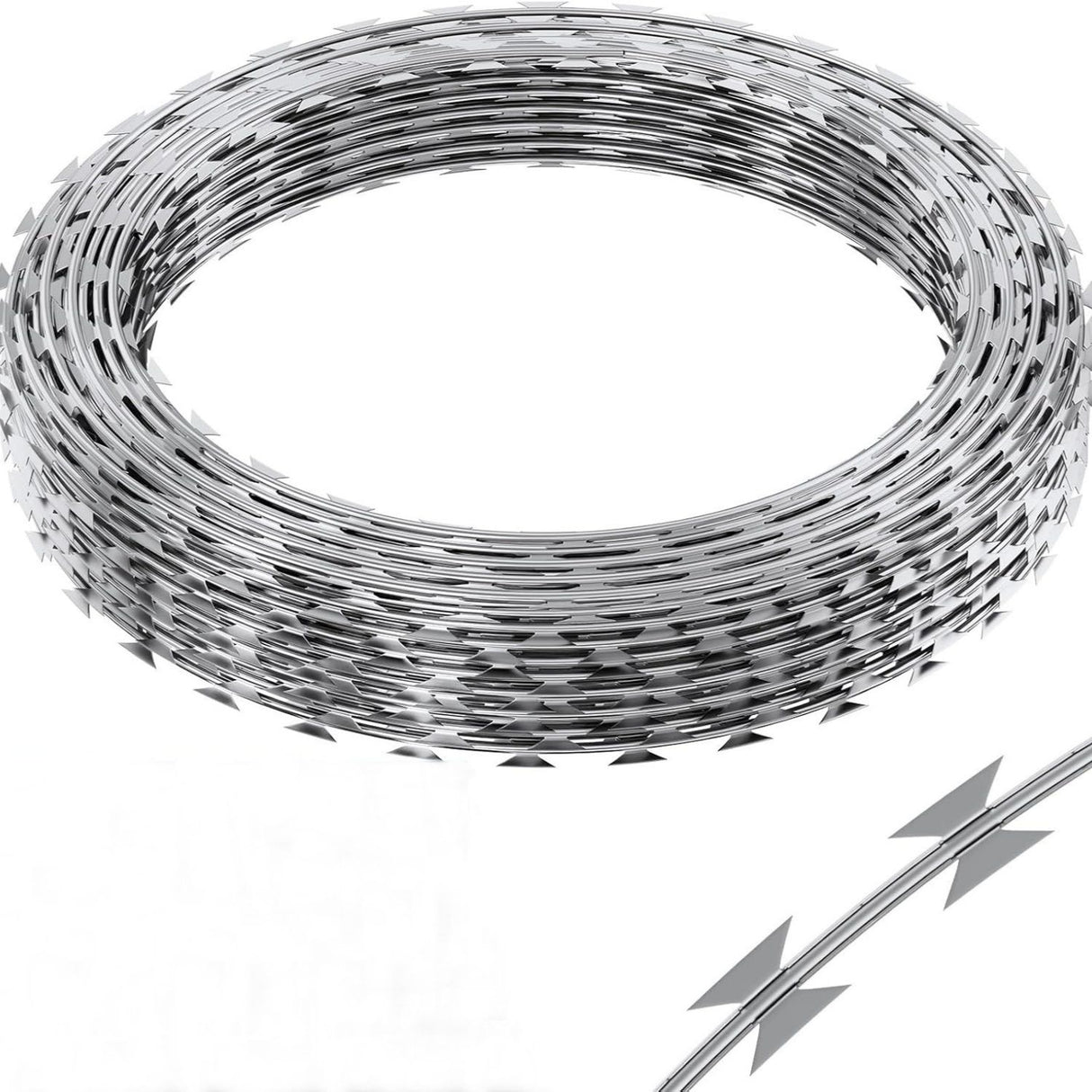 Galvanized Barbed Wire Fence Roll, Security Fencing With Sharp Razor Edges