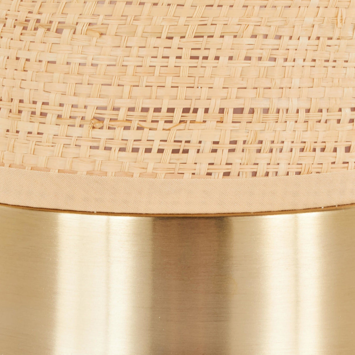 Cylinder - Rattan 29" Rattan Table Lamp - Royal Gold And Natural Rattan from Grandview Gallery