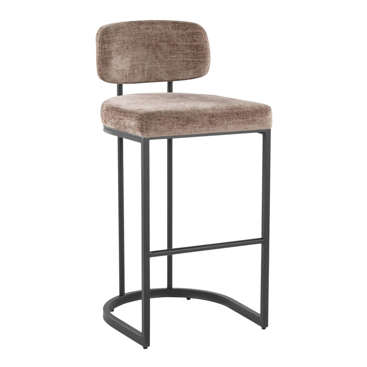 Demi - Fixed-Height Barstool (Set of 2) - Black Metal Base