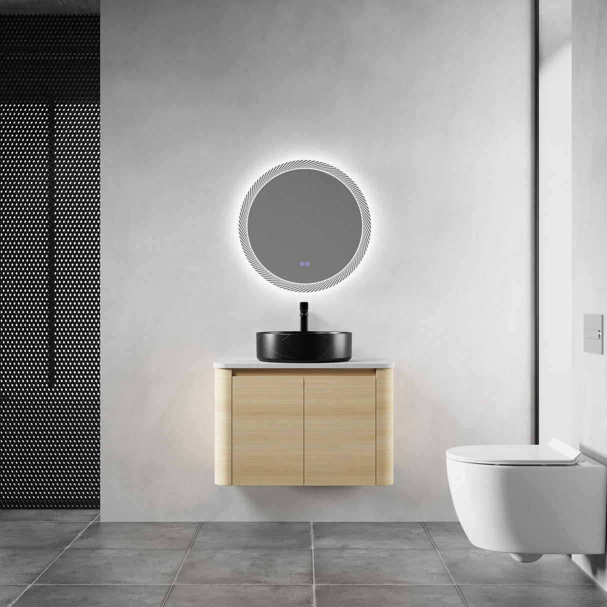 Mounted Bathroom Vanity & Art Sink & 2 Soft Close Doors
