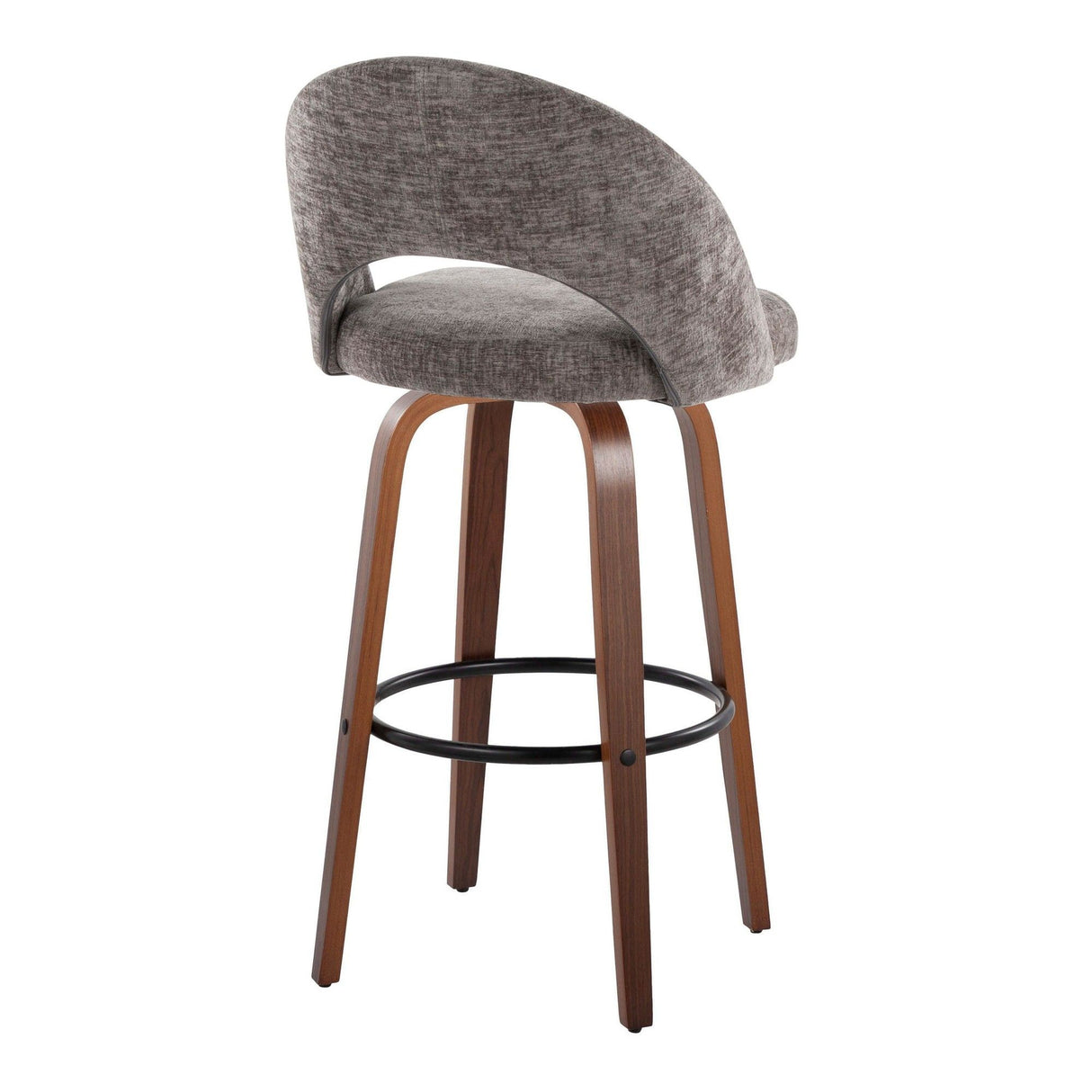 Renee - Upholstered Fixed-Height Barstool (Set of 2) - Walnut Wood Base