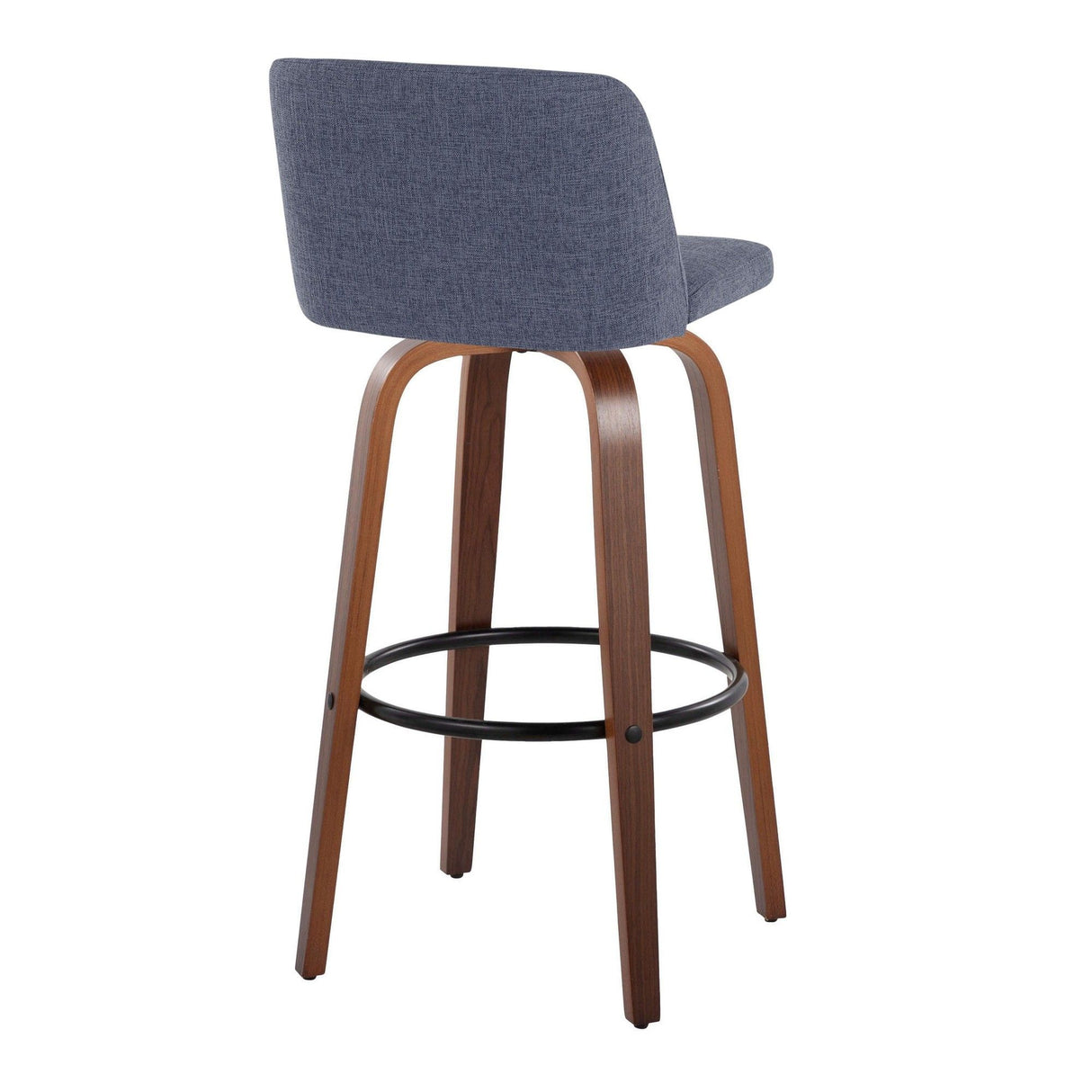 Toriano - 30" Faux Leather Fixed-Height Barstool (Set of 2) - Walnut & Chrome Base
