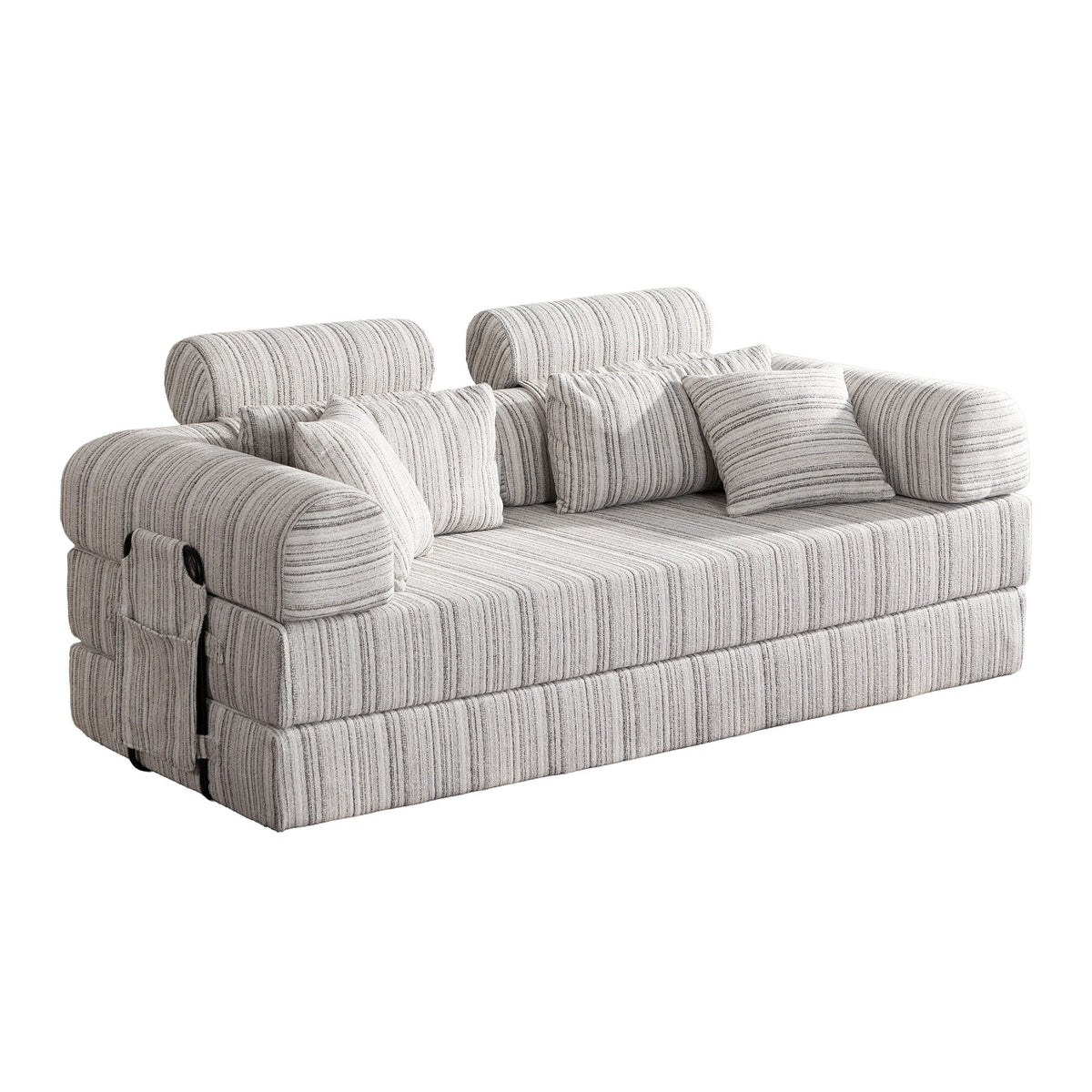 Convertible Sleeper Sofa Bed With High Density Compressed Sponge, Upholstered Couch For Living Room