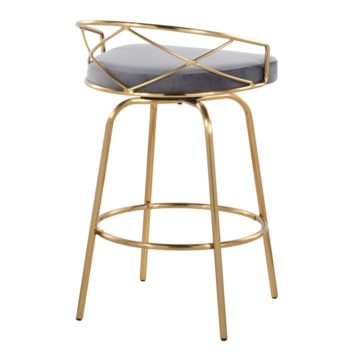 Charlotte - Glam - 26" Fixed-Height Counter Stool (Set of 2) - Gold Base