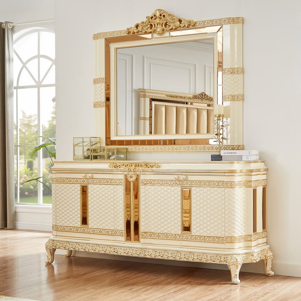 HD-1882 - Dresser - Ivory / Gold