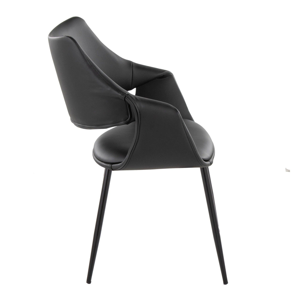 Curvo - High Back Upholstered Chair (Set of 2) - Black Metal Legs