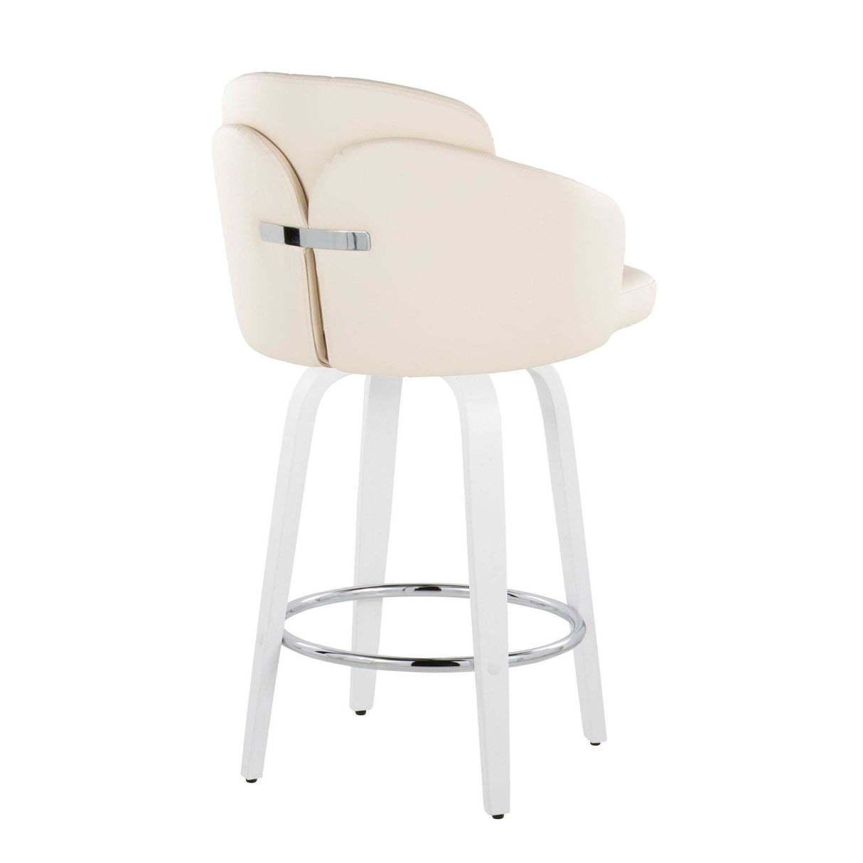 Cinch - Contemporary Fixed-Height Swivel Counter Stool (Set of 2) - White Wood