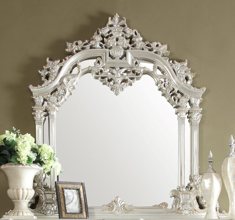 HD-8088 - Console Mirror - Silver With Gold Highlight